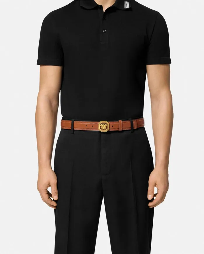 Versace Belts La Medusa Leather Belt 35 Cm Brown 8211 Men Versace Belts La Medusa Leather Belt 35 Cm Brown 8211 Men