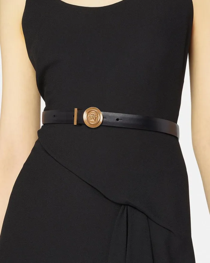 Versace Belts Medusa Biggie Leather Belt 2 Cm Blackgold 8211 Women Versace Belts Medusa Biggie Leather Belt 2 Cm Blackgold 8211 Women