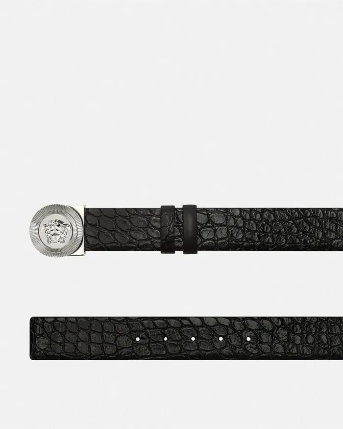 Versace Belts Medusa Biggie Reversible Leather Belt 4 Cm Blacksilver 8211 Men Versace Belts Medusa Biggie Reversible Leather Belt 4 Cm Blacksilver 8211 Men