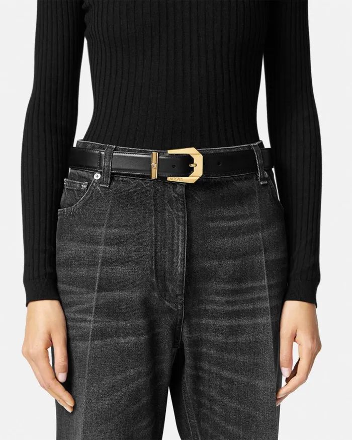 Versace Belts Medusa Heritage Leather Belt 3 Cm Blackgold 8211 Women Versace Belts Medusa Heritage Leather Belt 3 Cm Blackgold 8211 Women