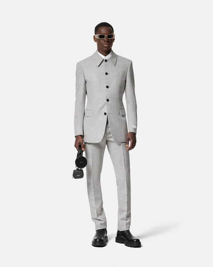 Versace Blazers and Suits WoolBlend Formal Pants Gray 8211 Men Versace Blazers and Suits WoolBlend Formal Pants Gray 8211 Men