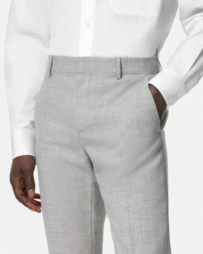 Versace Blazers and Suits WoolBlend Formal Pants Gray 8211 Men Versace Blazers and Suits WoolBlend Formal Pants Gray 8211 Men