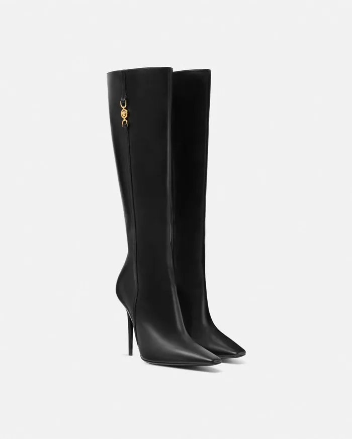 Versace Boots Medusa 03995 KneeHigh Boots 110 Mm Blackgold 8211 Women
