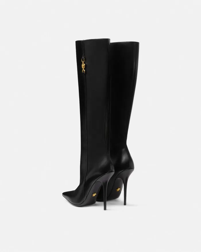 Versace Boots Medusa 03995 KneeHigh Boots 110 Mm Blackgold 8211 Women