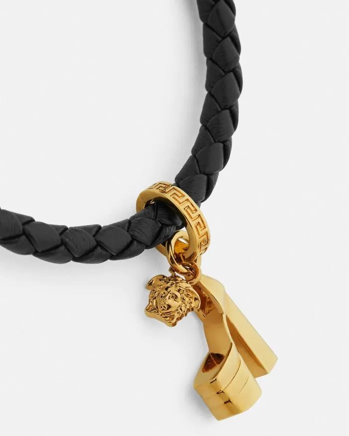Versace Bracelets Aevitas Braided Leather Bracelet Blackgold 8211 Women Versace Bracelets Aevitas Braided Leather Bracelet Blackgold 8211 Women