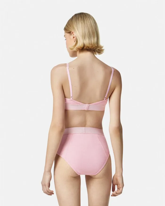 Versace Bras and Briefs 90s Vintage Logo Ribbed Bralette Light Pink 8211 Women Versace Bras and Briefs 90s Vintage Logo Ribbed Bralette Light Pink 8211 Women