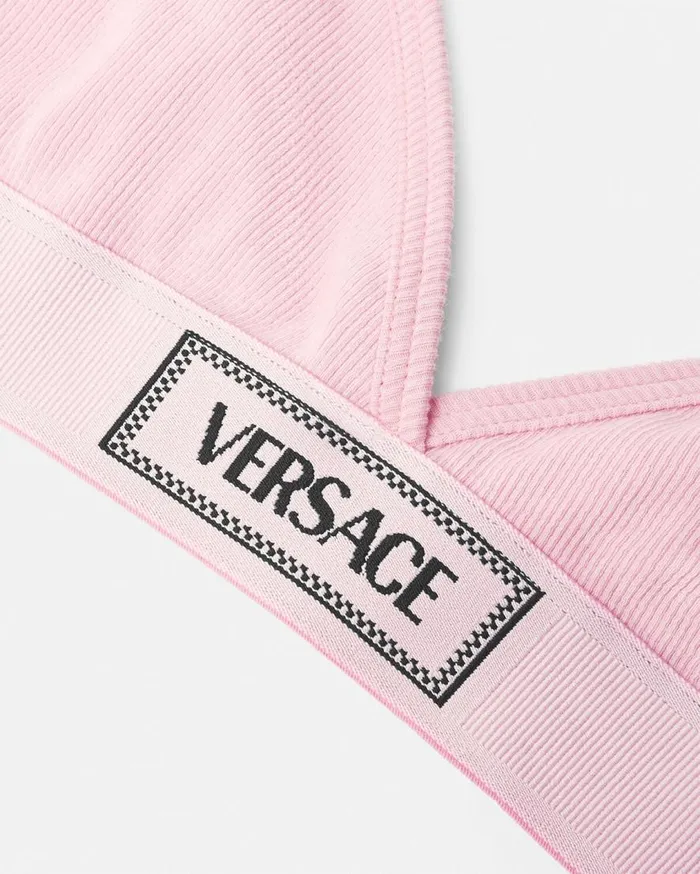 Versace Bras and Briefs 90s Vintage Logo Ribbed Bralette Light Pink 8211 Women Versace Bras and Briefs 90s Vintage Logo Ribbed Bralette Light Pink 8211 Women