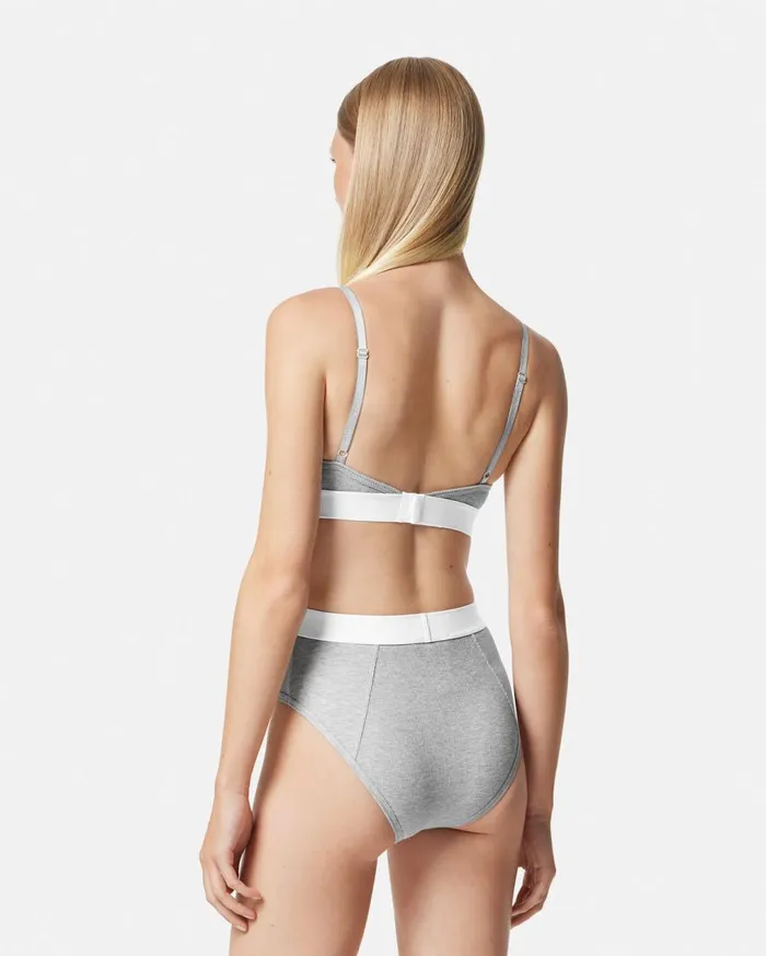 Versace Bras and Briefs 90s Vintage Logo Ribbed Briefs Gray 8211 Women Versace Bras and Briefs 90s Vintage Logo Ribbed Briefs Gray 8211 Women