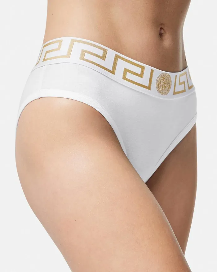 Versace Bras and Briefs Greca Border Briefs White 8211 Women Versace Bras and Briefs Greca Border Briefs White 8211 Women