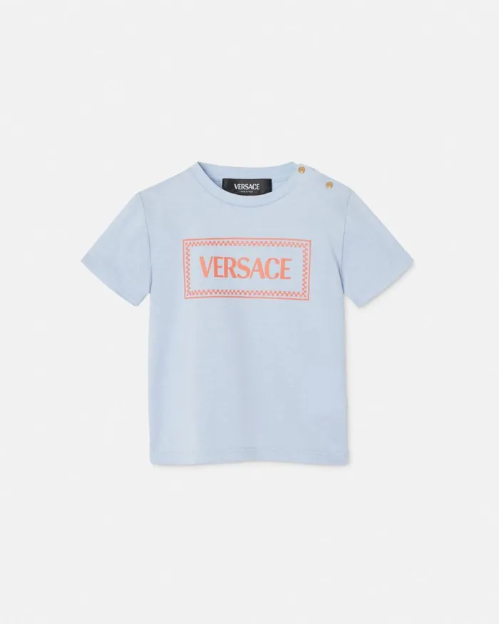 Versace Clothing 90s Vintage Logo Baby TShirt Light Blue 8211 Children