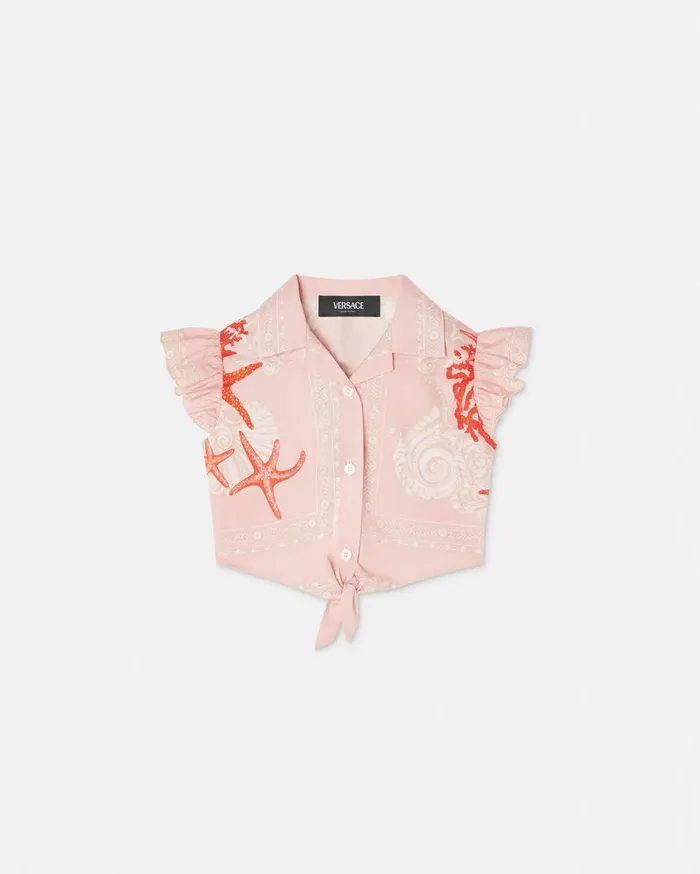 Versace Clothing Barocco Sea Baby Knotted Shirt Coral 8211 Children