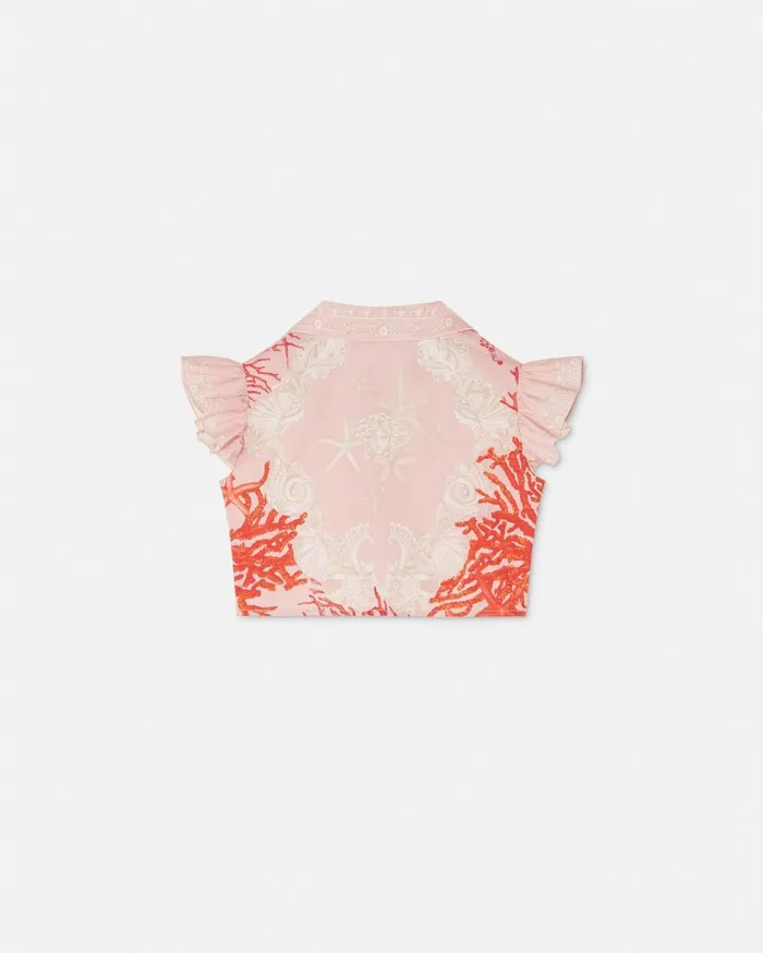 Versace Clothing Barocco Sea Baby Knotted Shirt Coral 8211 Children