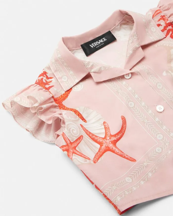 Versace Clothing Barocco Sea Baby Knotted Shirt Coral 8211 Children