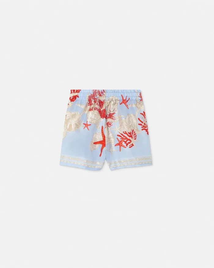Versace Clothing Barocco Sea Baby Silk Shorts Blueprint 8211 Children