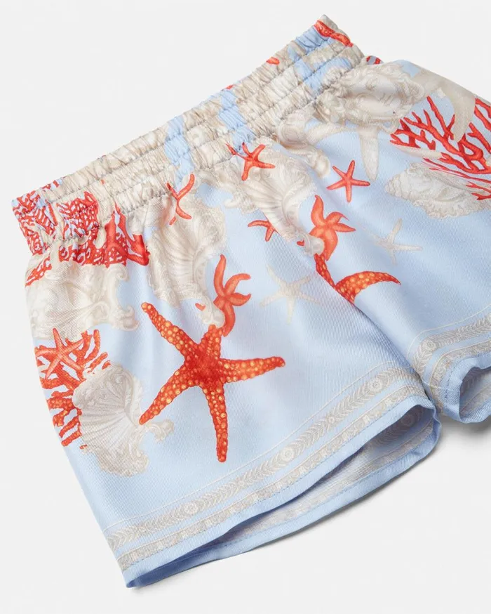Versace Clothing Barocco Sea Baby Silk Shorts Blueprint 8211 Children