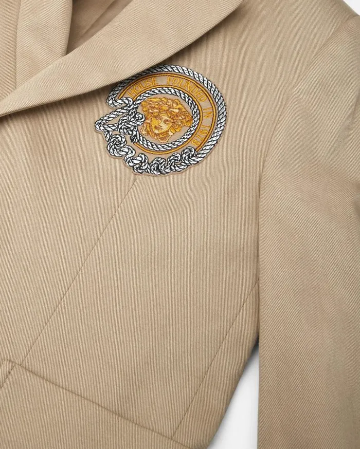 Versace Clothing Nautical Medusa Gabardine Kids Blazer Beige 8211 Children Versace Clothing Nautical Medusa Gabardine Kids Blazer Beige 8211 Children