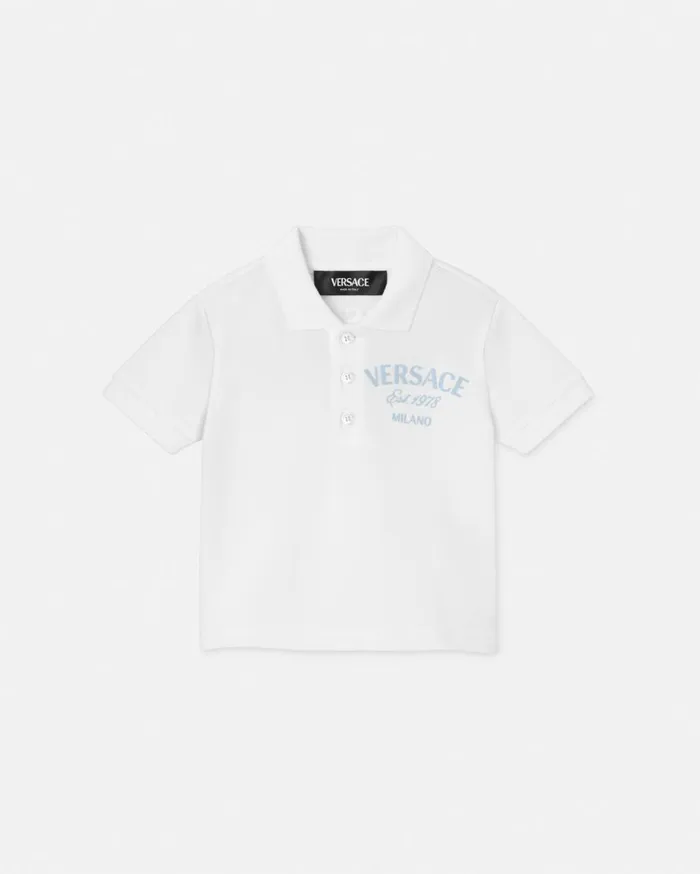 Versace Clothing University Coral Baby Polo Shirt Whiteprint 8211 Children