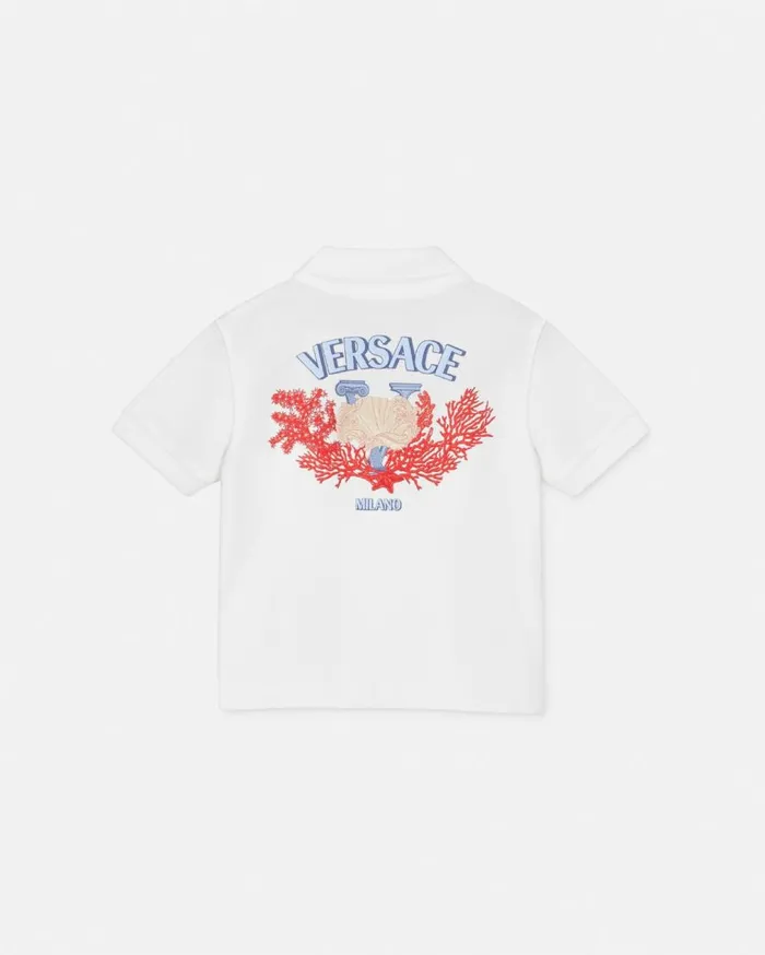 Versace Clothing University Coral Baby Polo Shirt Whiteprint 8211 Children Versace Clothing University Coral Baby Polo Shirt Whiteprint 8211 Children