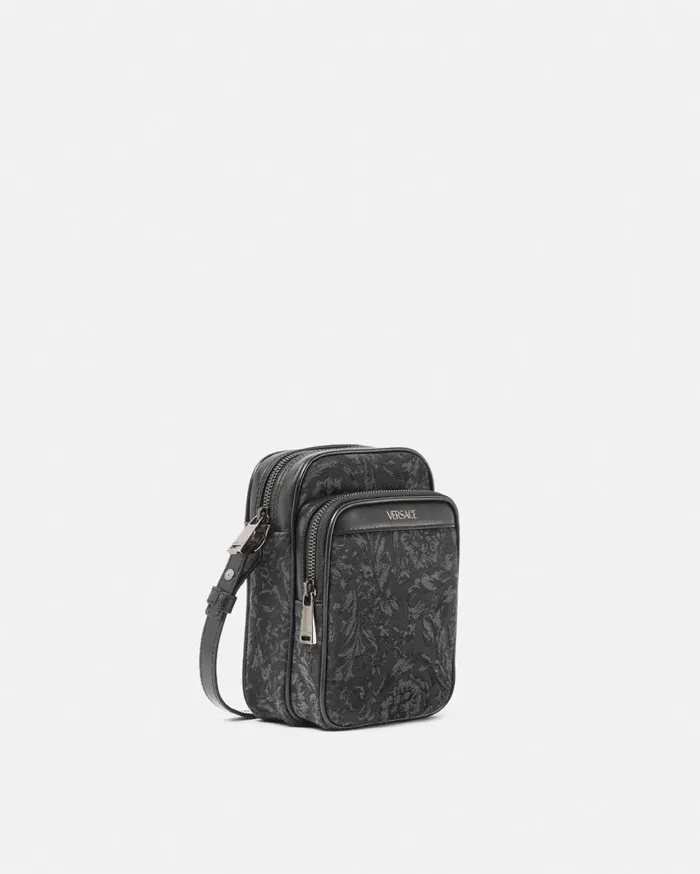 Versace Crossbody and Messengers Barocco Crossbody Bag Blackprint 8211 Men Versace Crossbody and Messengers Barocco Crossbody Bag Blackprint 8211 Men