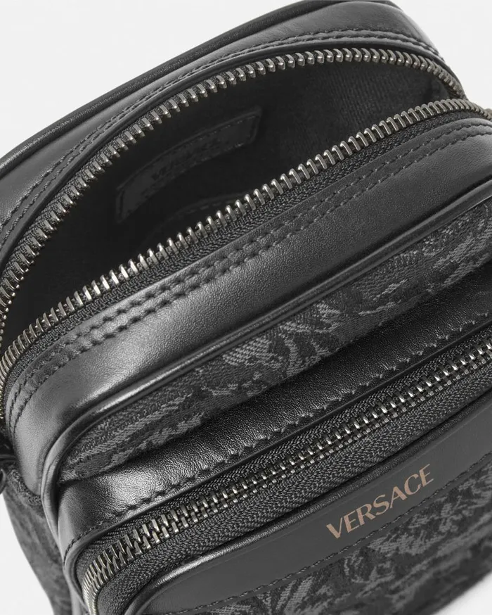 Versace Crossbody and Messengers Barocco Crossbody Bag Blackprint 8211 Men Versace Crossbody and Messengers Barocco Crossbody Bag Blackprint 8211 Men
