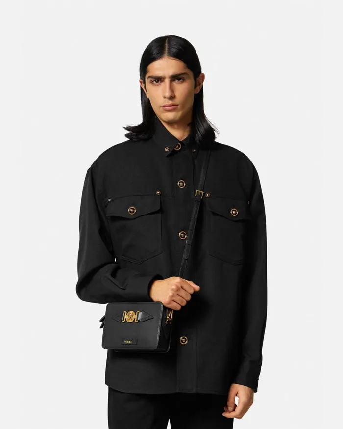 Versace Crossbody and Messengers Medusa Biggie Small Messenger Bag Blackgold 8211 Men Versace Crossbody and Messengers Medusa Biggie Small Messenger Bag Blackgold 8211 Men
