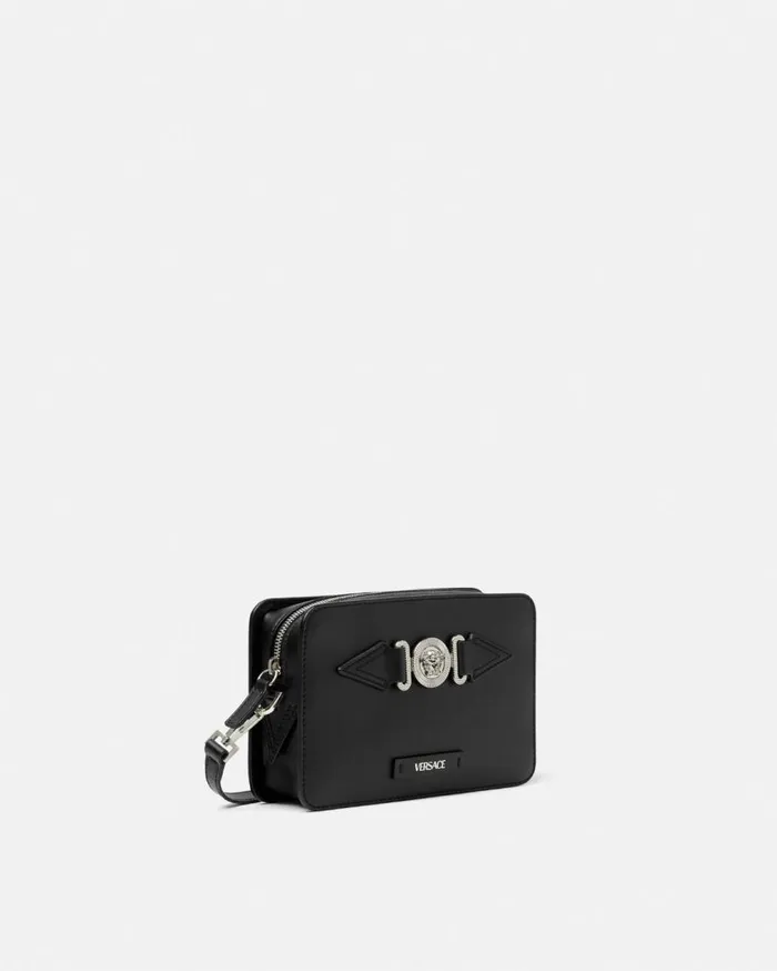 Versace Crossbody and Messengers Medusa Biggie Small Messenger Bag Blacksilver 8211 Men Versace Crossbody and Messengers Medusa Biggie Small Messenger Bag Blacksilver 8211 Men