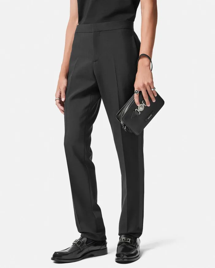 Versace Crossbody and Messengers Medusa Biggie Small Messenger Bag Blacksilver 8211 Men Versace Crossbody and Messengers Medusa Biggie Small Messenger Bag Blacksilver 8211 Men