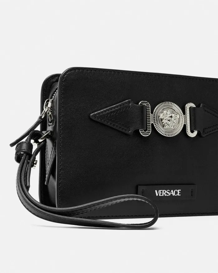 Versace Crossbody and Messengers Medusa Biggie Small Messenger Bag Blacksilver 8211 Men Versace Crossbody and Messengers Medusa Biggie Small Messenger Bag Blacksilver 8211 Men