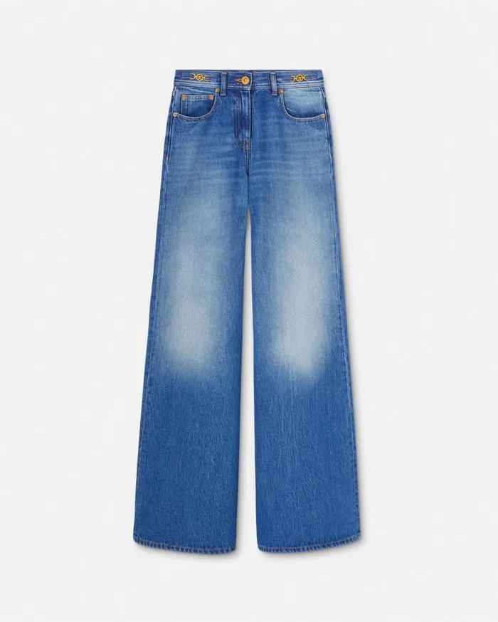 Versace Denim Medusa 03995 Wide Flared Jeans Blue 8211 Women