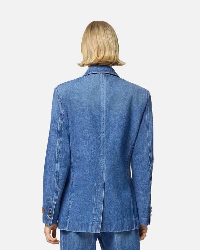 Versace Denim Oversized Tailored Denim Blazer Blue 8211 Women Versace Denim Oversized Tailored Denim Blazer Blue 8211 Women