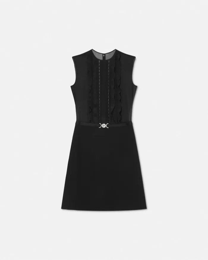 Versace Dresses ALine Silk Georgette Mini Dress Black 8211 Women
