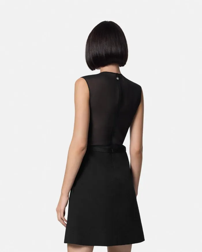 Versace Dresses ALine Silk Georgette Mini Dress Black 8211 Women Versace Dresses ALine Silk Georgette Mini Dress Black 8211 Women