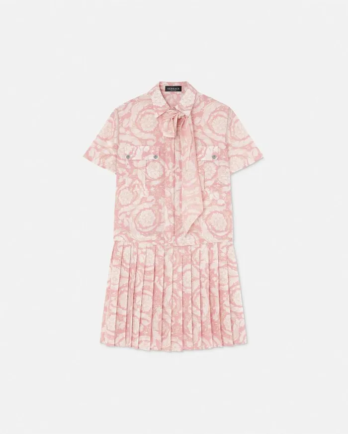 Versace Dresses Barocco Lavallire Silk Crpe Mini Dress White 8211 Women