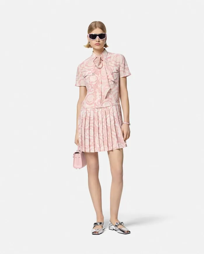 Versace Dresses Barocco Lavallire Silk Crpe Mini Dress White 8211 Women Versace Dresses Barocco Lavallire Silk Crpe Mini Dress White 8211 Women