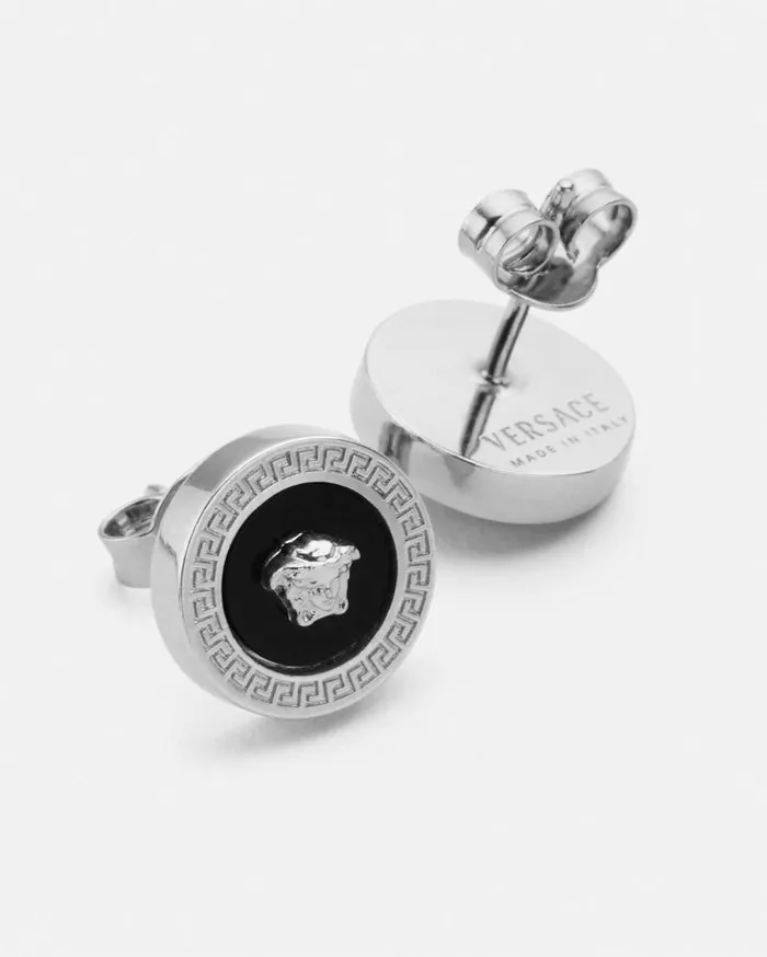 Versace Earrings Enamel Medusa Stud Earrings Silver 8211 WomenMen Versace Earrings Enamel Medusa Stud Earrings Silver 8211 WomenMen