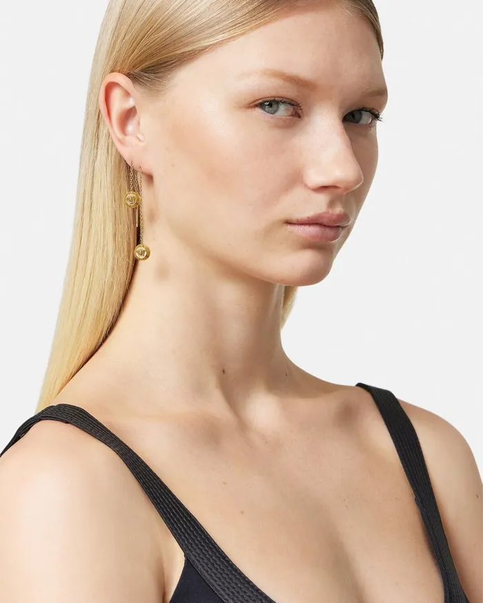 Versace Earrings Medusa Drop Earrings Light Gold 8211 Women