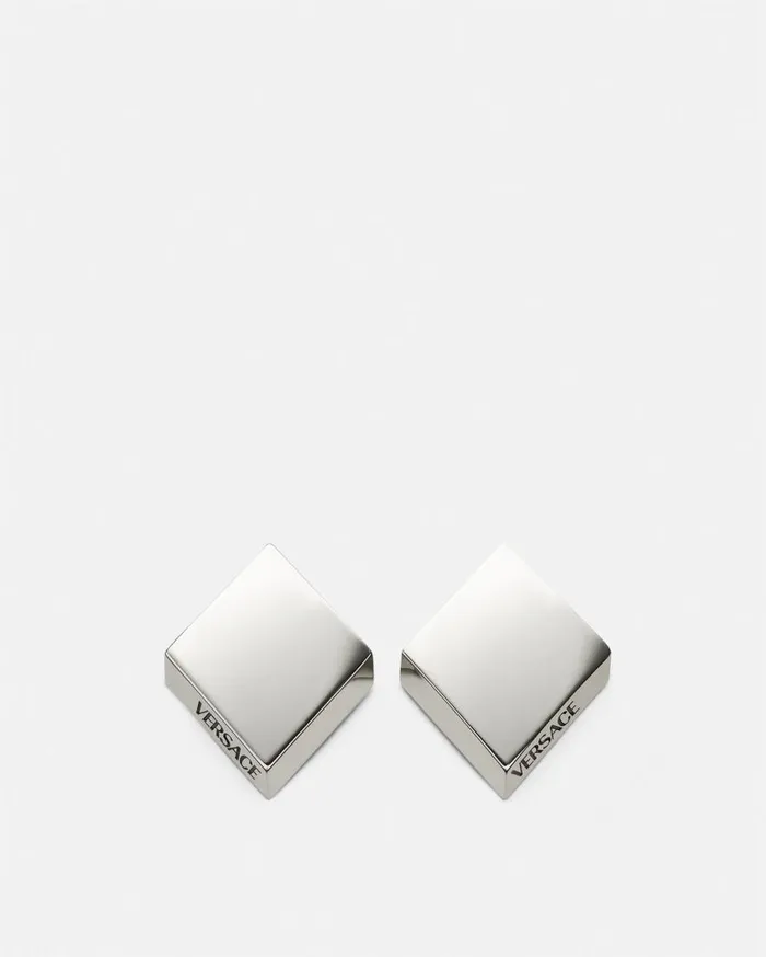 Versace Earrings Mosaic Logo Earrings Silver 8211 Women