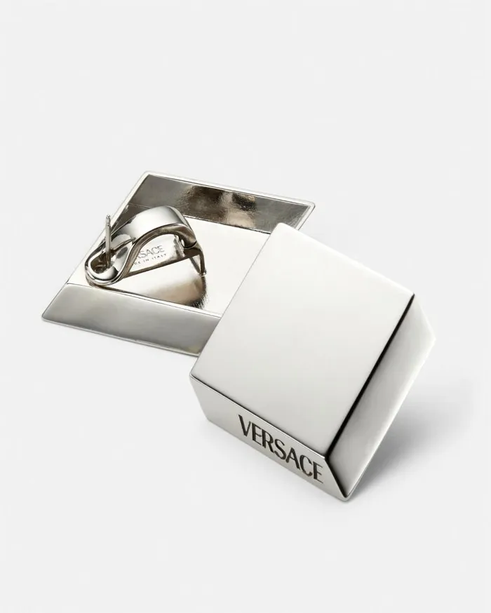 Versace Earrings Mosaic Logo Earrings Silver 8211 Women Versace Earrings Mosaic Logo Earrings Silver 8211 Women