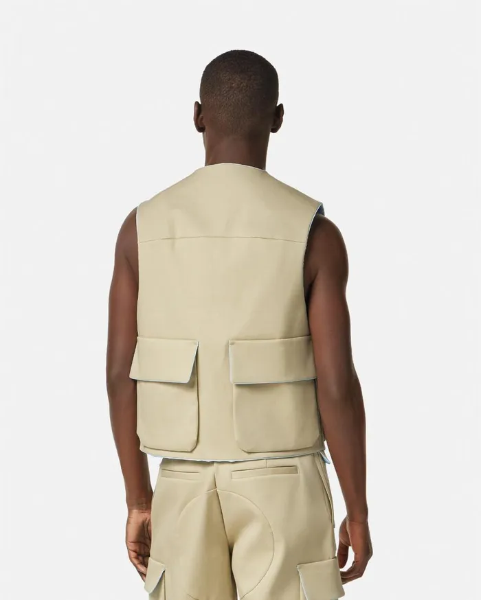 Versace Jackets and Coats Bonded Gabardine Cargo Vest Beige 8211 Men Versace Jackets and Coats Bonded Gabardine Cargo Vest Beige 8211 Men