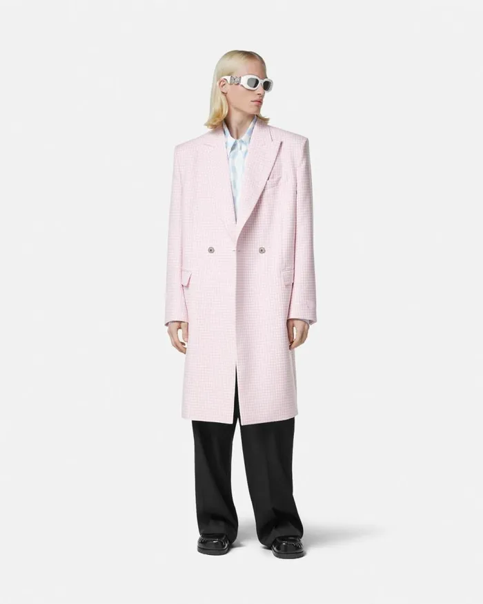 Versace Jackets and Coats Contrasto DoubleBreasted Overcoat Light Pink 8211 Men Versace Jackets and Coats Contrasto DoubleBreasted Overcoat Light Pink 8211 Men