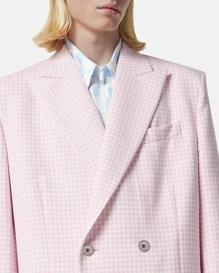 Versace Jackets and Coats Contrasto DoubleBreasted Overcoat Light Pink 8211 Men Versace Jackets and Coats Contrasto DoubleBreasted Overcoat Light Pink 8211 Men