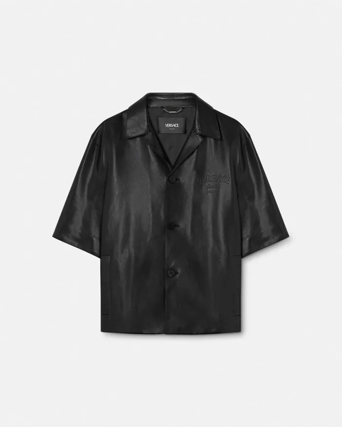 Versace Jackets and Coats Leather Blouson Overshirt Black 8211 Men