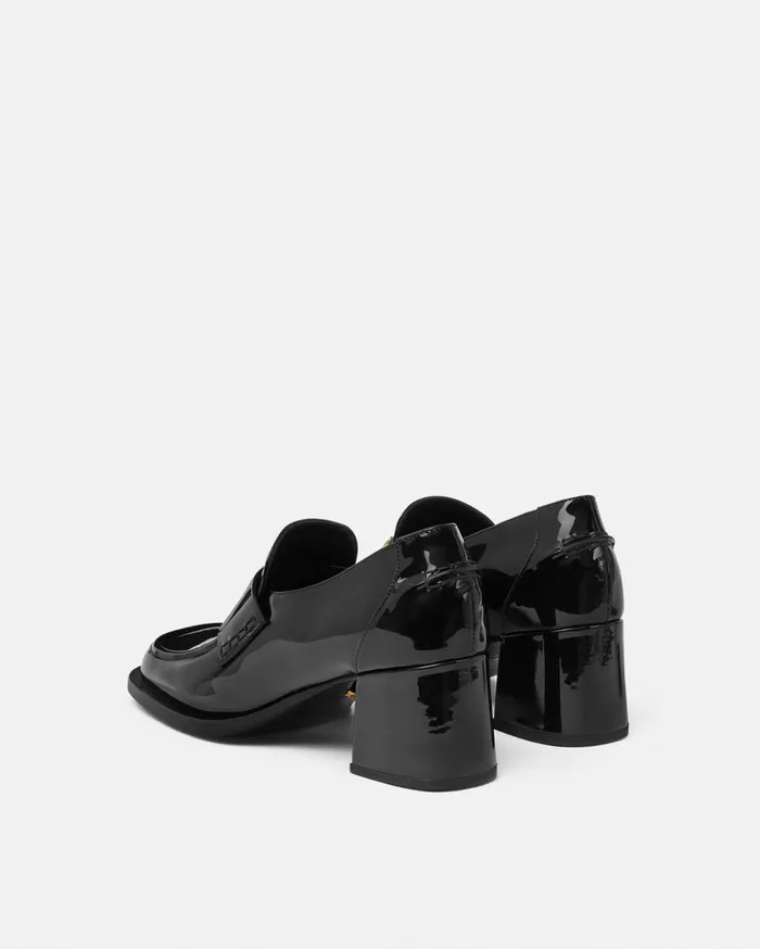Versace Loafers and Flats Alia Patent Loafer Pumps 55 Mm Blackgold 8211 Women Versace Loafers and Flats Alia Patent Loafer Pumps 55 Mm Blackgold 8211 Women