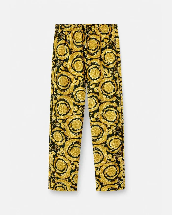 Versace Loungewear and Pajamas Barocco Print Silk Pyjama Bottoms Blackprint 8211 Women