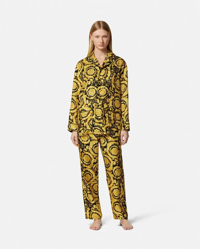Versace Loungewear and Pajamas Barocco Print Silk Pyjama Bottoms Blackprint 8211 Women Versace Loungewear and Pajamas Barocco Print Silk Pyjama Bottoms Blackprint 8211 Women