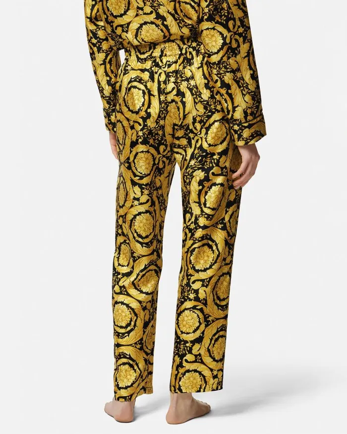 Versace Loungewear and Pajamas Barocco Print Silk Pyjama Bottoms Blackprint 8211 Women Versace Loungewear and Pajamas Barocco Print Silk Pyjama Bottoms Blackprint 8211 Women