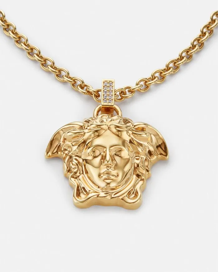 Versace Necklaces Crystal La Medusa Necklace Gold 8211 WomenMen Versace Necklaces Crystal La Medusa Necklace Gold 8211 WomenMen