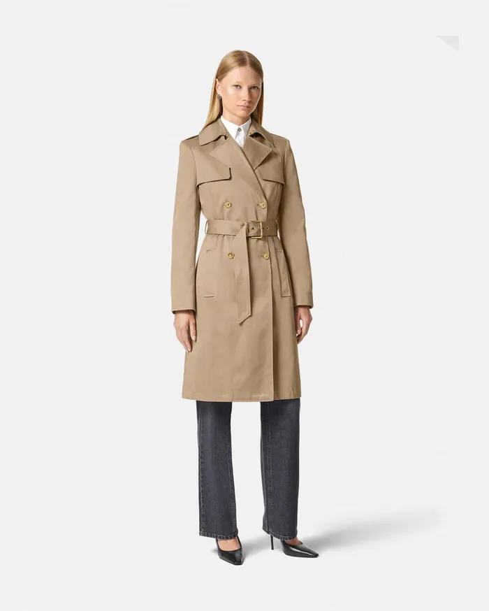 Versace Outerwear and Coats Gabardine Trench Coat Beige 8211 Women Versace Outerwear and Coats Gabardine Trench Coat Beige 8211 Women