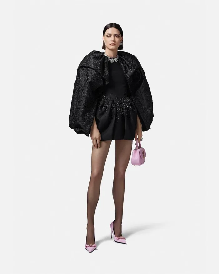 Versace Outerwear and Coats Lurex Cloquet Cape Black 8211 Women Versace Outerwear and Coats Lurex Cloquet Cape Black 8211 Women