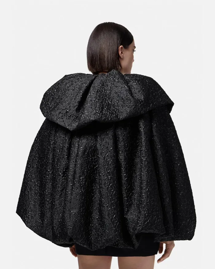 Versace Outerwear and Coats Lurex Cloquet Cape Black 8211 Women Versace Outerwear and Coats Lurex Cloquet Cape Black 8211 Women
